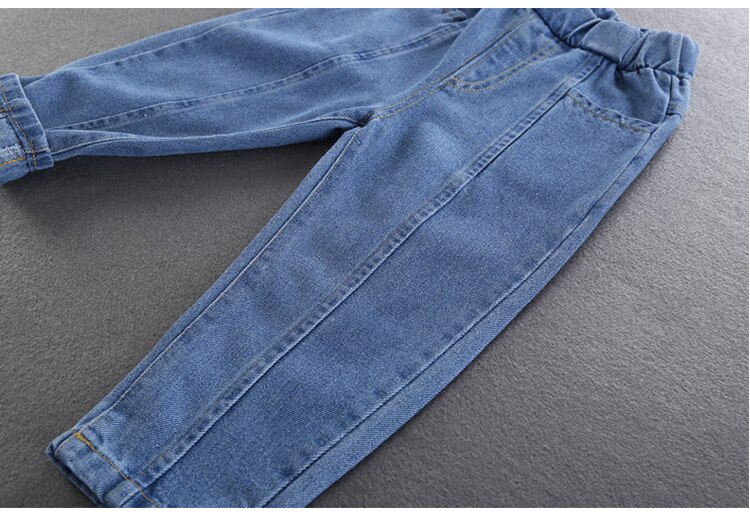 Jongensbroeken kinderjeans casual lente effen katoen midden elastische taille broek voor jongensjeans kinderkleding kinderbroeken