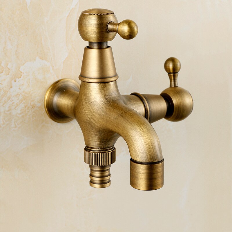 1 PC Neue Stil Anti-bronze Bibcock Wasserhahn Messing Wand Montiert Doppel Mit Bad Waschmaschine Wasserhahn Im Freien Garten mixer