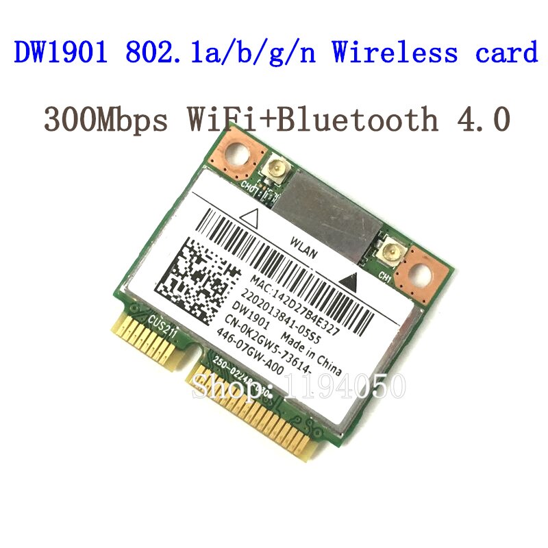 ORIGINAL DW1901 AR5B22 300 M sans fil Bluetooth + 4.0 2 mini carte demi-PCI-E