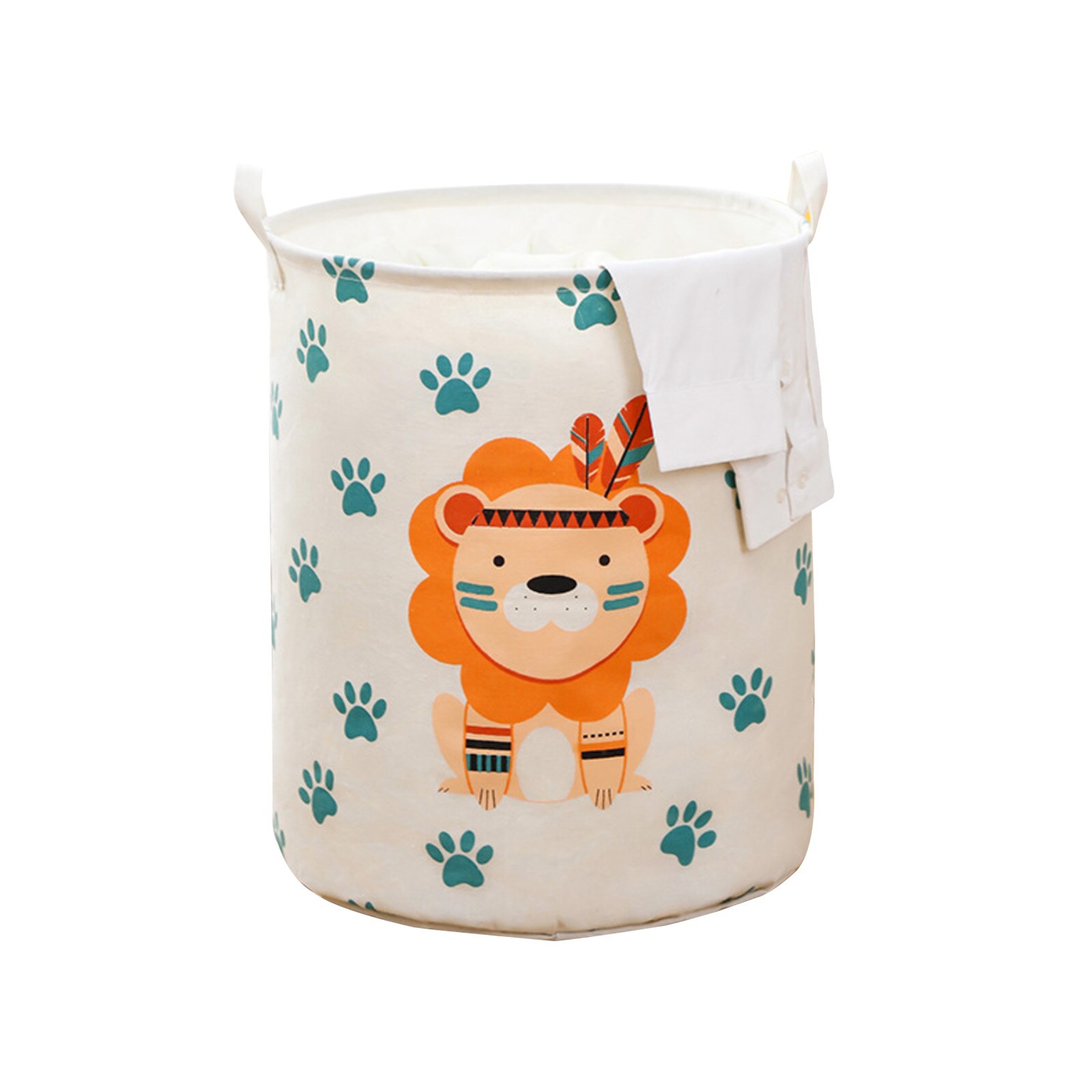 Baby Laundry Basket Cute Dinosaur Foldable Toy Storage Bucket Picnic Dirty Clothes Basket Box Canvas Organizer Cartoon Animal: A