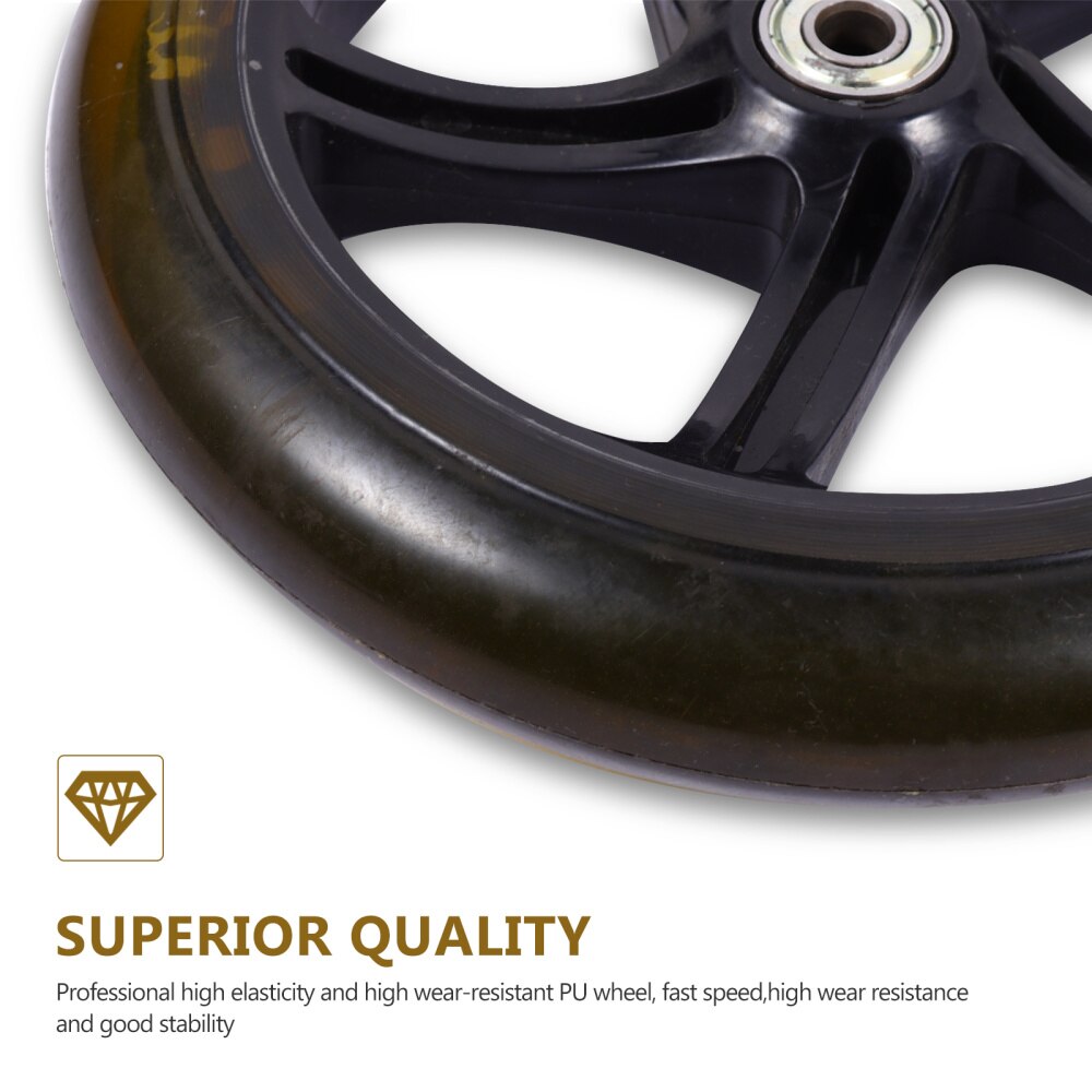 2pcs Scooter Wheels Mute Replacement Wheels 180mm PU Wheels Scooter Parts