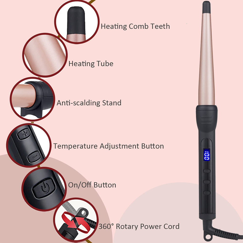 Haar Krultang Keramische Krultang Professionele Curling Haar Tools 1-1/2 Inch Kegel Elektrische Curling Wand Roller Snelle Warmte krulspelden