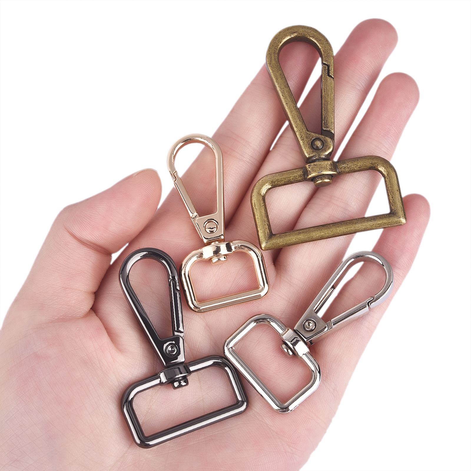 5 uds cierres giratorios aleación Metal cordón ganchos a presión Clip gancho para llavero bolsa llaveros fabricación de joyería artesanía accesorios de costura