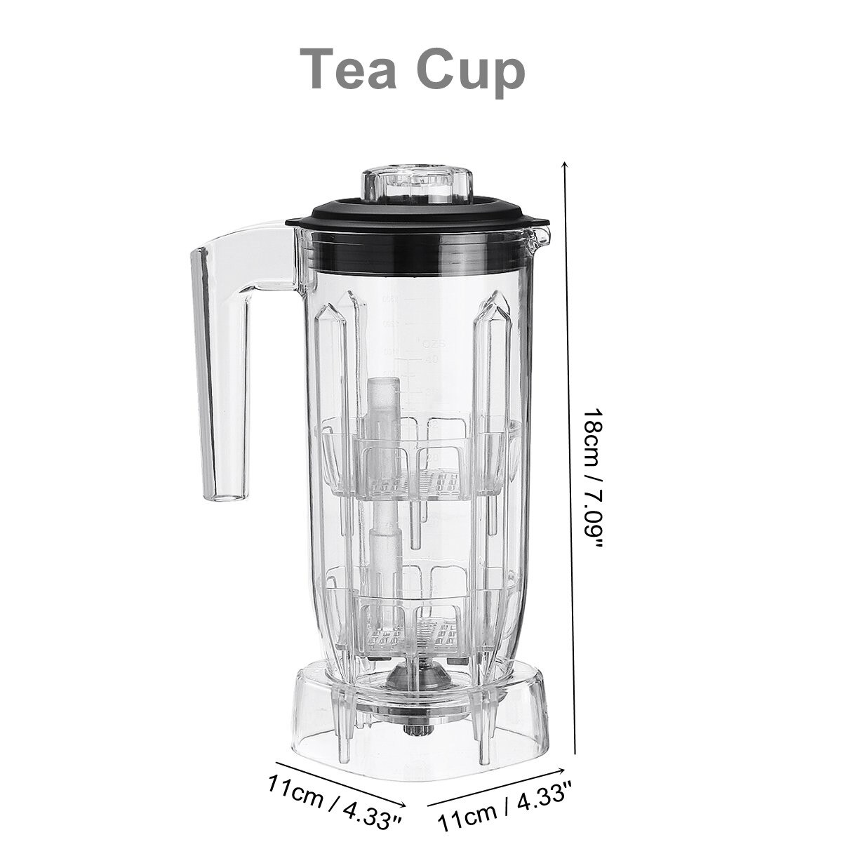 Mixer behållare burk kanna kanna kopp kommersiella mixer reservdelar för hem köksapparat mat juicepress mixer del med lock: Tekopp