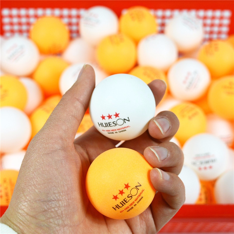 Huleson-Juego de pelotas de tenis de mesa de 3 estrellas, Material inglés, Pelotas de Ping Pong de práctica, ABS, entrenamiento, 10/50/100 Uds.
