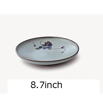 Japanse Stijl Keramische Plaat Hand Beschilderd Bloemmotief Spaghetti Omelet Plaat Schotel Thuis Vintage Servies Taart Ronde Schotel: B