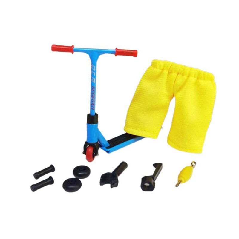 Mini Skateboard Finger Alloy Finger Scooter Scooter Model Finger Board Accessories Mini Skateboard Finger Toy: Blue