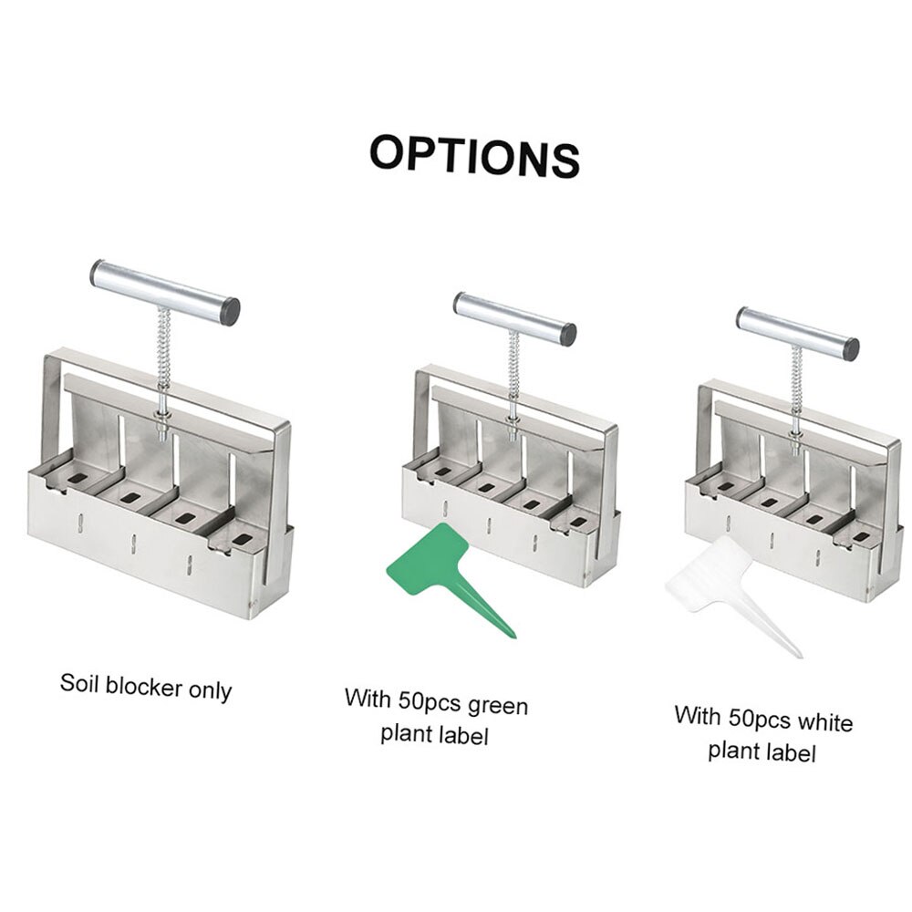 2-Inch Bodem Blok Maker Bodem Blokkeren Tool Handheld Bodem Blocker Met Dibbles Dibbers Voor Tuin Prep Zaailing Bodem blok Maker