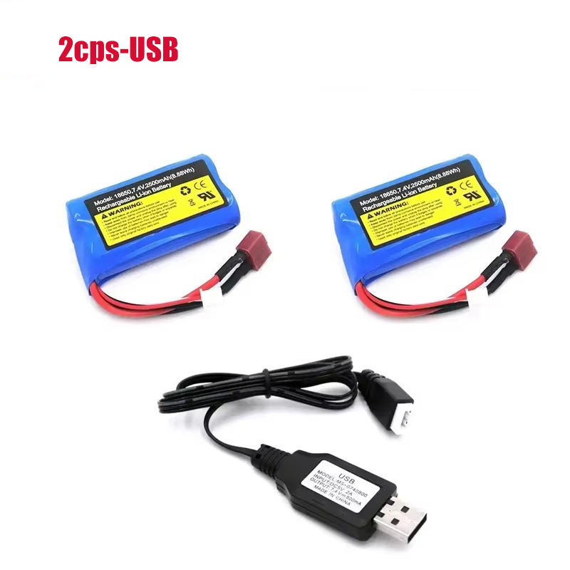 7.4V 2500mAh Li-ion Battery for SCY 16101pro 16102pro 16103pro 16106pro Q130pro SG116pro RC Truck Spare Parts Car Accessories: Blue