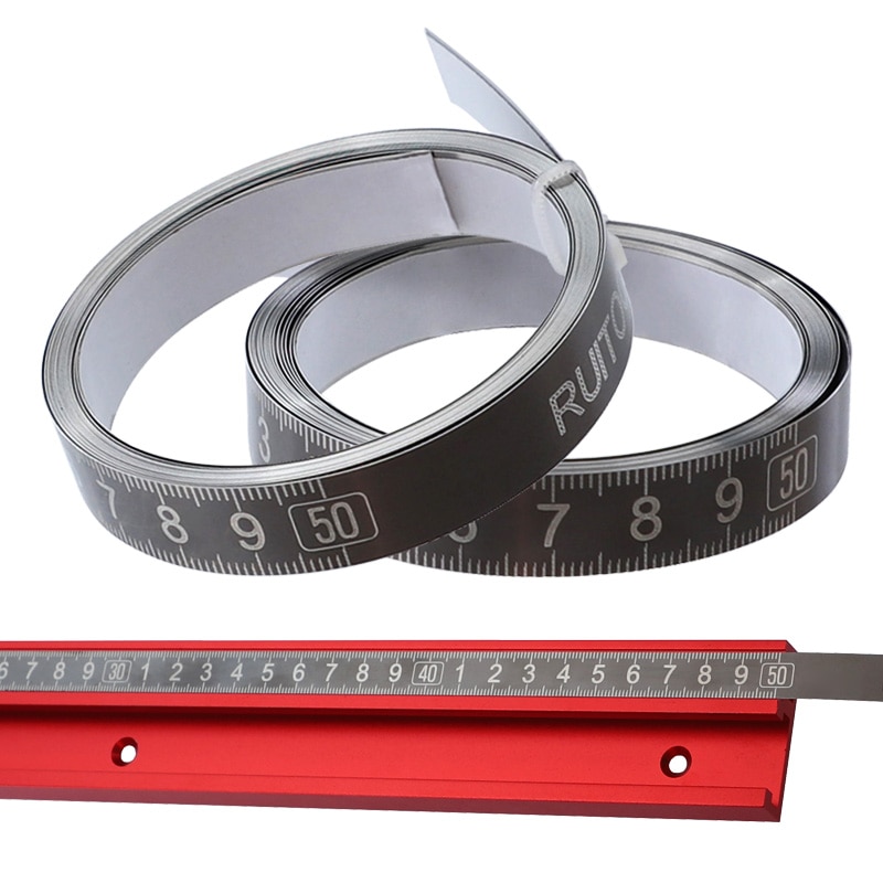 Metric Tape Measure 1-3M Adhesive Measuring Tape Stainless Steel 304 Rust-Proof Scale Ruler for Miter Track