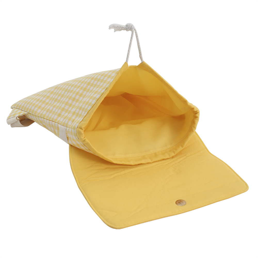 Plaid Backpack For Girls Drawstring Students Canvas Travel Schoolbag Laptop Bookbag