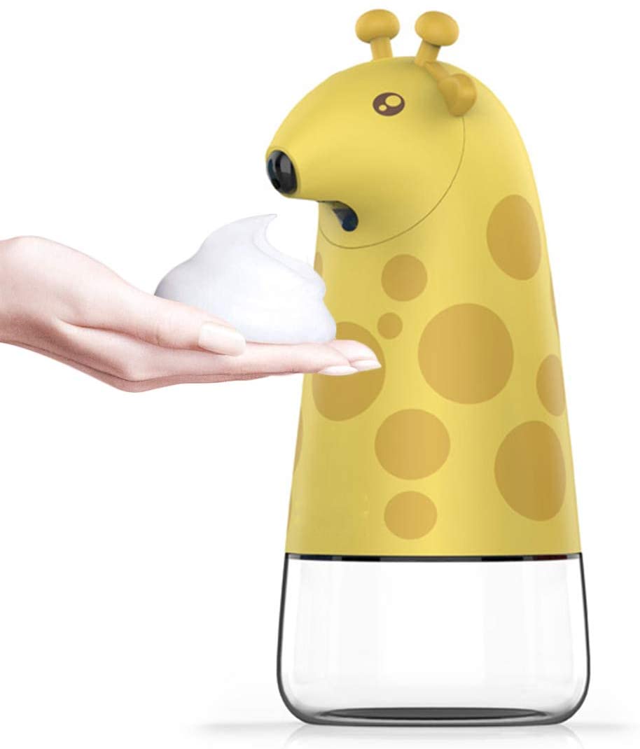 Tegneserie børn sæbedispenser opbevaring auto håndfri bordplade sæbedispensere automatisk sæbepumpe til badeværelse køkken hjem: Giraf