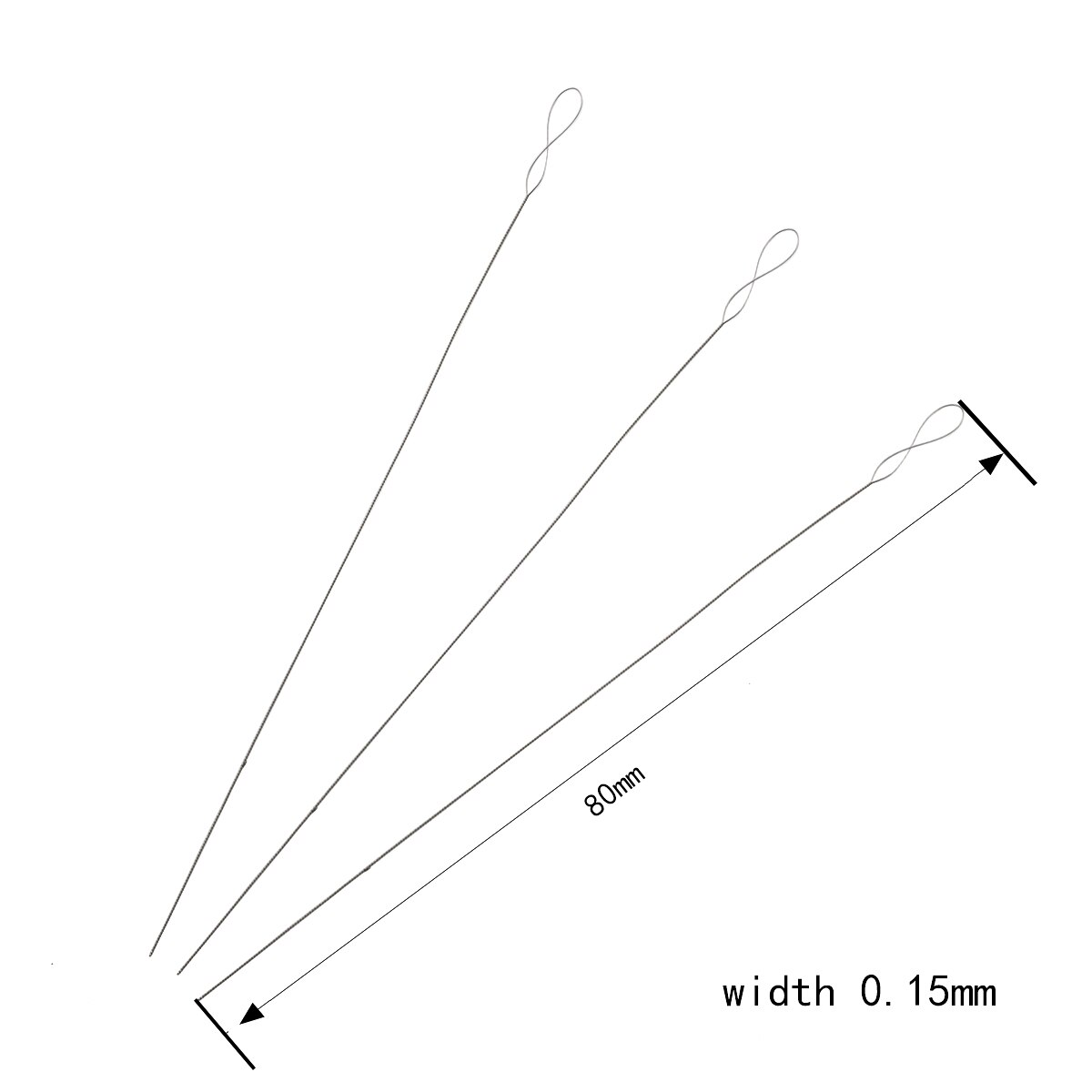 Agujas de acero inoxidable de 8-14cm de longitud para abalorios, alfileres de cuerda de hilo fácil, accesorios de joyería DIY: thickness 0.15mm / 1Pc