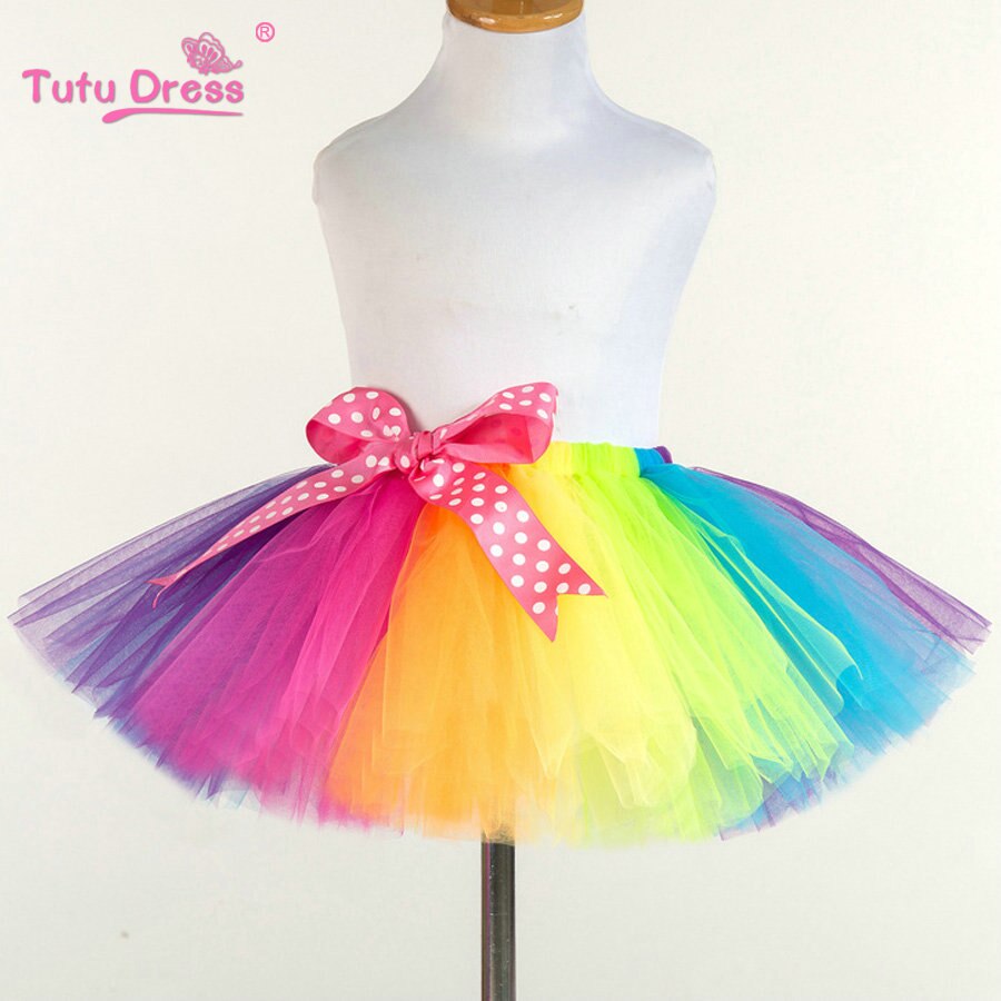 Meisjes Regenboog Rok Baby Tutu Rok Kleurrijke Prinses Meisjes Rokken 2-12 Leeftijd Kinderen Kleding Handgemaakte Dans Pluizige Pettiskirt: 11
