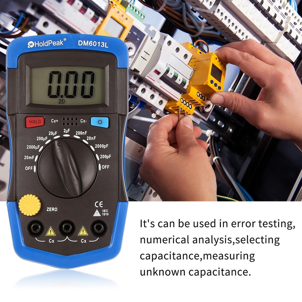 DM6013L Multimeter Condensator Meter Handheld Digitale Capacimetro Capacitieve Elektronische Tester Diagnose-Tool + Lcd Backlight