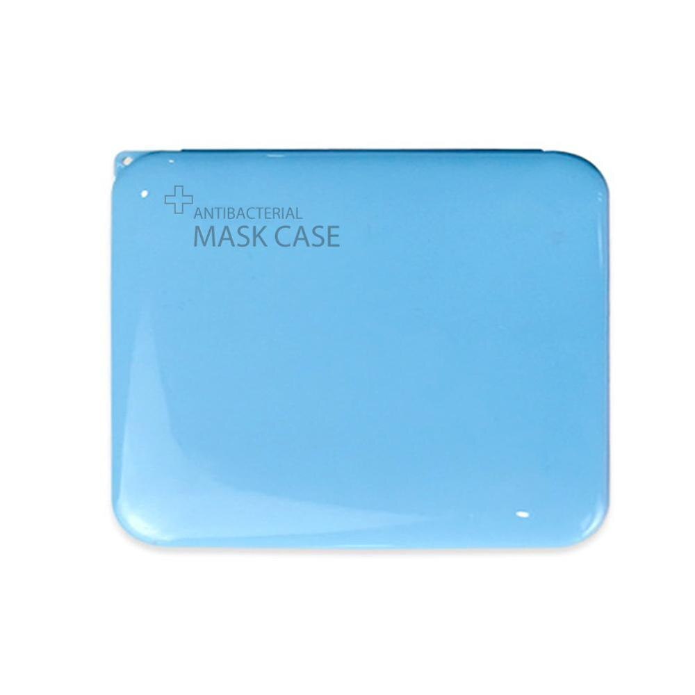 Caja de almacenamiento de mascarilla portátil Ion de plata titular de la máscara de desinfección fundas de caja de máscara guardar máscaras: Blue