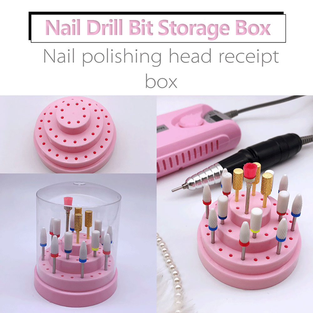 Soporte para brocas de uñas con 10/20/48 agujeros, estuche de almacenamiento vacío, contenedor de exhibición, caja de cortador de fresado, soporte de exhibición para manicura Acryl