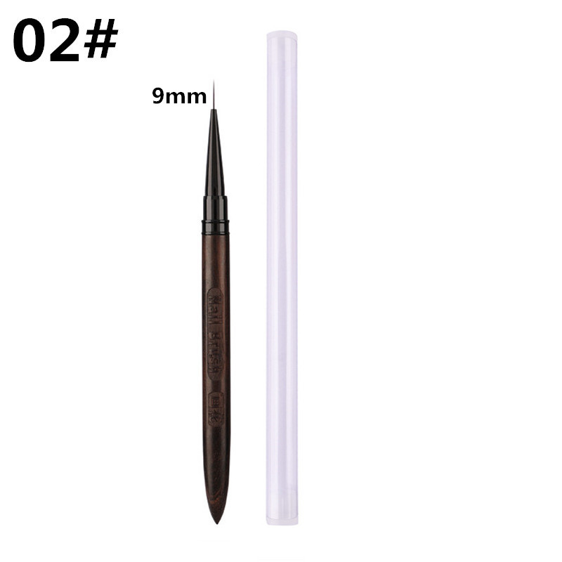 Pincel redondo con mango de madera para decoración de uñas, espátula Triangular, línea de pintura de dibujo, herramientas de manicura de Metal redondas y planas: Verde claro