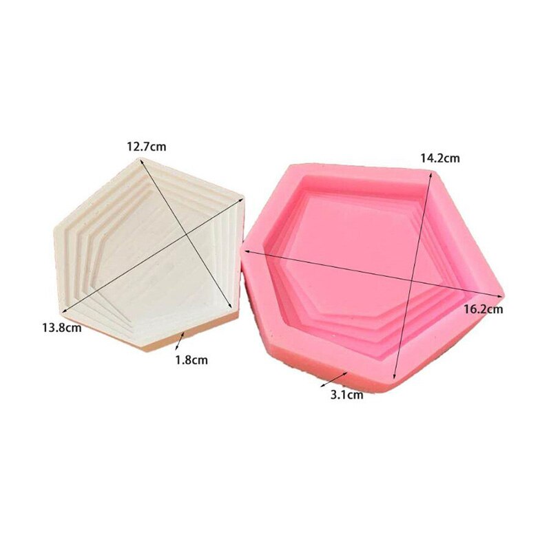 Bandeja de cemento con formas geométricas irregulares, moldes de silicona para almacenamiento de joyas y cemento, molde de bandeja de yeso para decoración del hogar: C