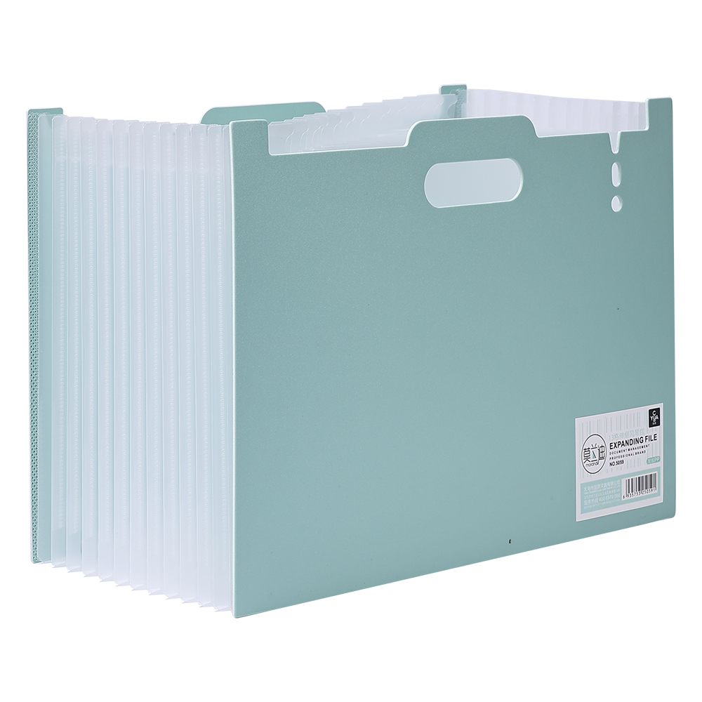 Filorganisator med , 13 lommer, udvidelige filmapper til papirkvitteringer, dokumentholder i , a4 størrelser til skole og kontor med farverige faner: Grøn