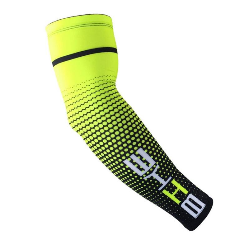 2Pcs Sport Cycling Running Bicycle UV Sun Protection Cuff Cover Protective Arm Sleeve Bike Arm Warmers Sleeves: Green / XL