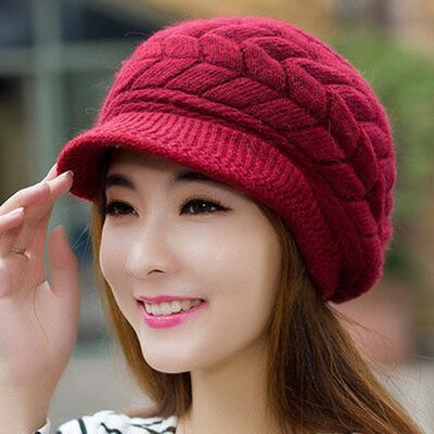 Vinter huer strik damehue vinterhuer til kvinder damer hue piger #39 huer motorhjelm femme snapback uld varm hue: 7