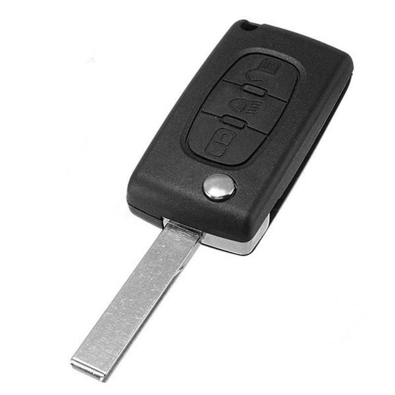 Udskiftning 3 knap flip fjernbetjening nøgle etui til citroen  c3 c4 c5 c6 picasso bil nøgle sag shell fob bil fjern nøgle auto tilbehør
