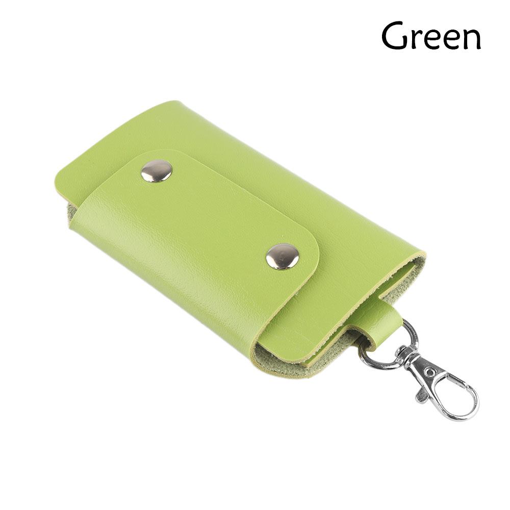 1Pcs PU Lederen Houder Auto Houders Sleutelhanger Cover Sleutelhanger Vat Case Bag Kleurrijke Sieraden accessoires: Groen