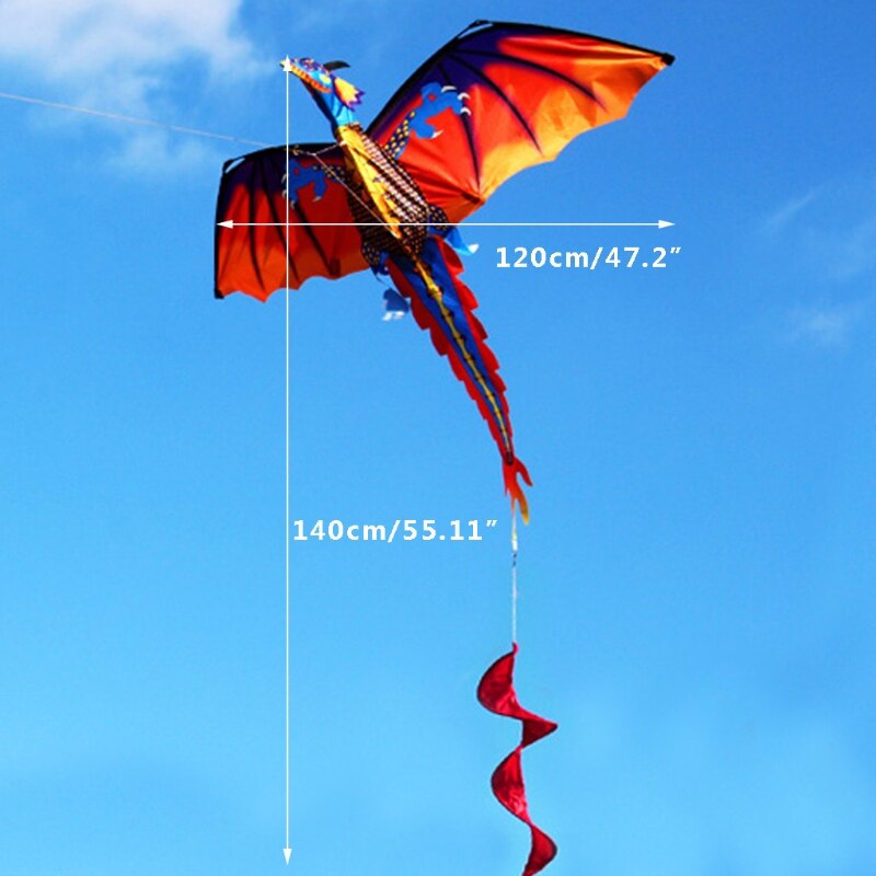 Ver weg Aan boord Australische persoon 3D Dragon Kite Met Staart Vliegers Voor Volwassen ... – Grandado