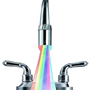 Water Power Multicolor Snelle Knipperende Keuken Kraan Met Licht Met Adapters: Default Title