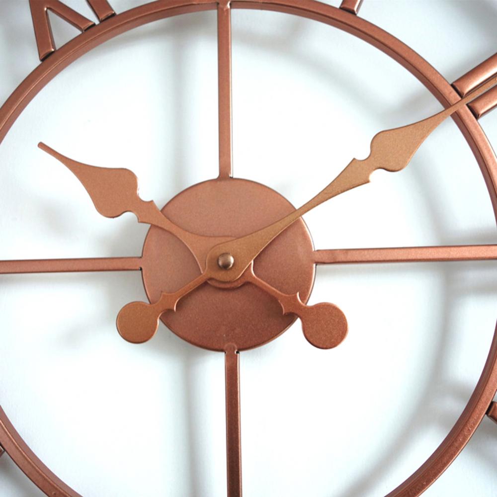 40cm Metal Round Wall Clock Roman Numerals Analog Living Room Office Decoration