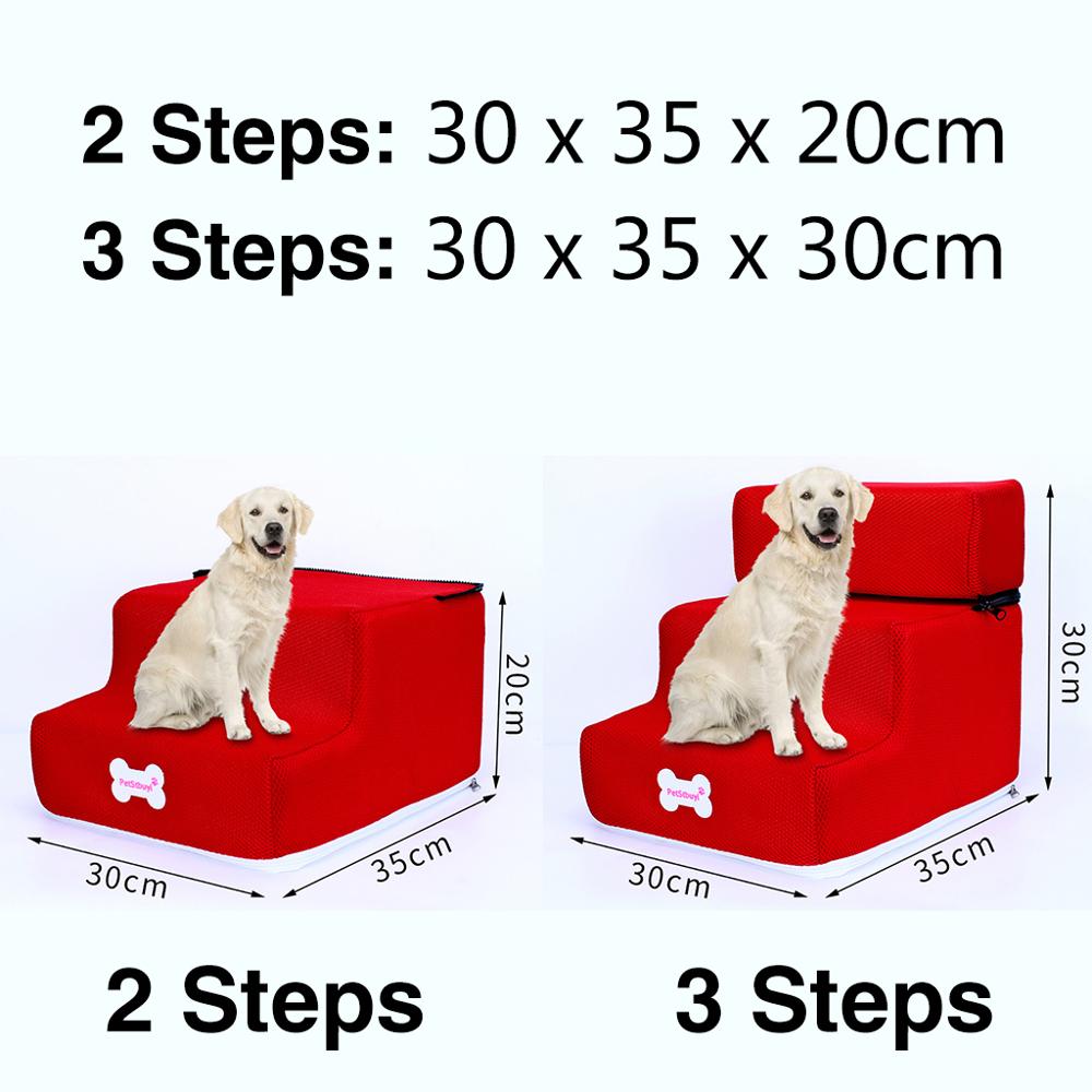 Kæledyr trapper 2/3 stige hund hus hvalp kat seng trin mesh foldbar aftagelig kæledyr seng kat hund rampe hvalpeforsyninger escalera perro: K / 2 trin