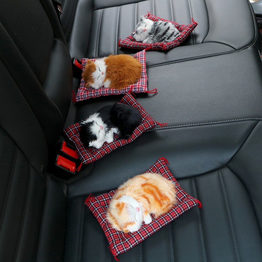 Cute Simulation Sleeping Cats Lovely Plush Kittens Toy Home Auto Dashboard Decor for Girl Car Accessories Interior Ornament