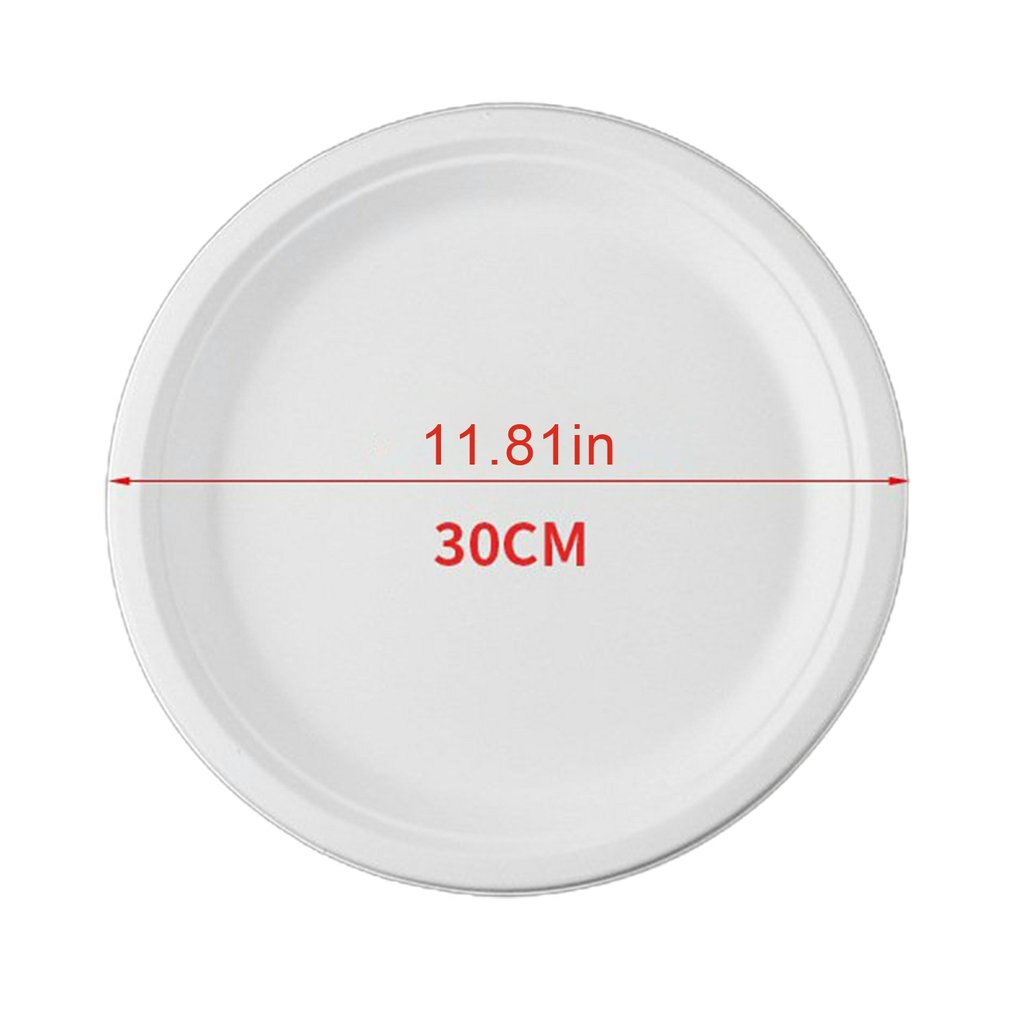Disposable sugarcane pulp round Paper plate Children's handmade diy kindergarten art painting food grade sugarcane pulp: 12 inch