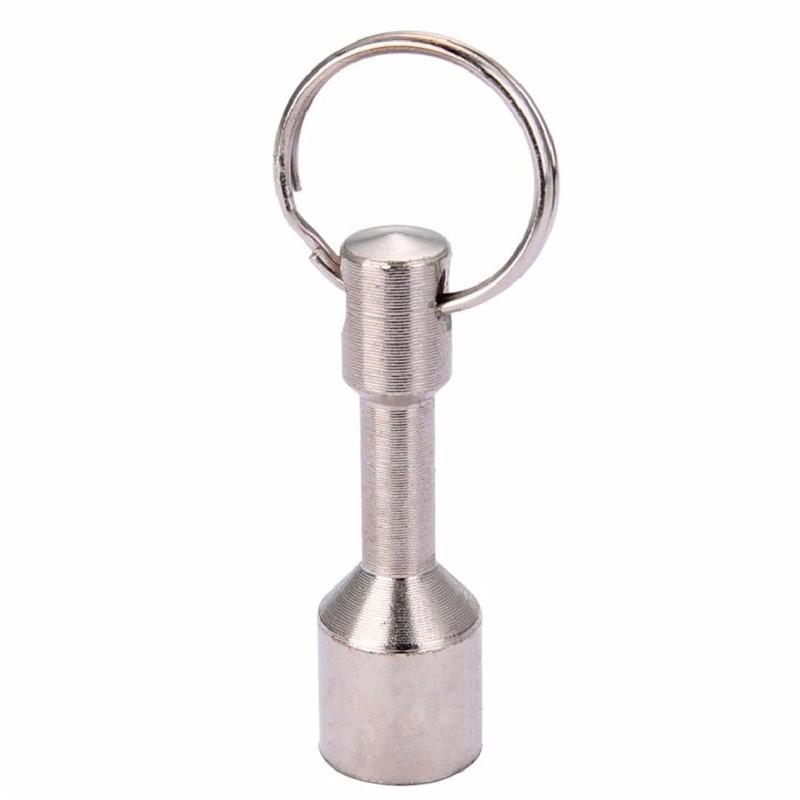 Silver färg test superstark metall magnet check nyckelring delad ring ficka nyckelring hängande hållare portabelt utomhusverktyg: Default Title