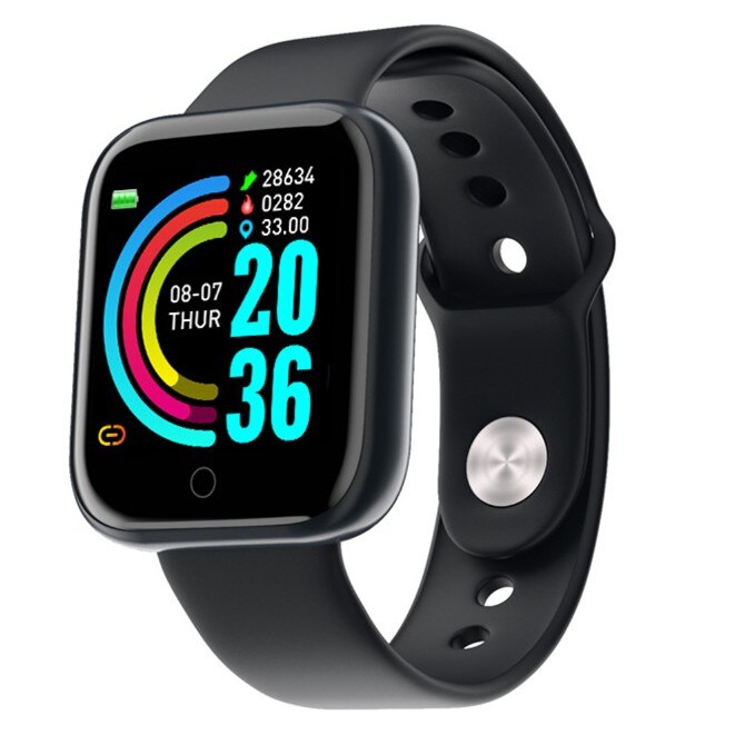 Montre intelligente femmes hommes couleur écran Bluetooth Smartwatch sport Fitness Tracker podomètre fréquence cardiaque tensiomètre: Black