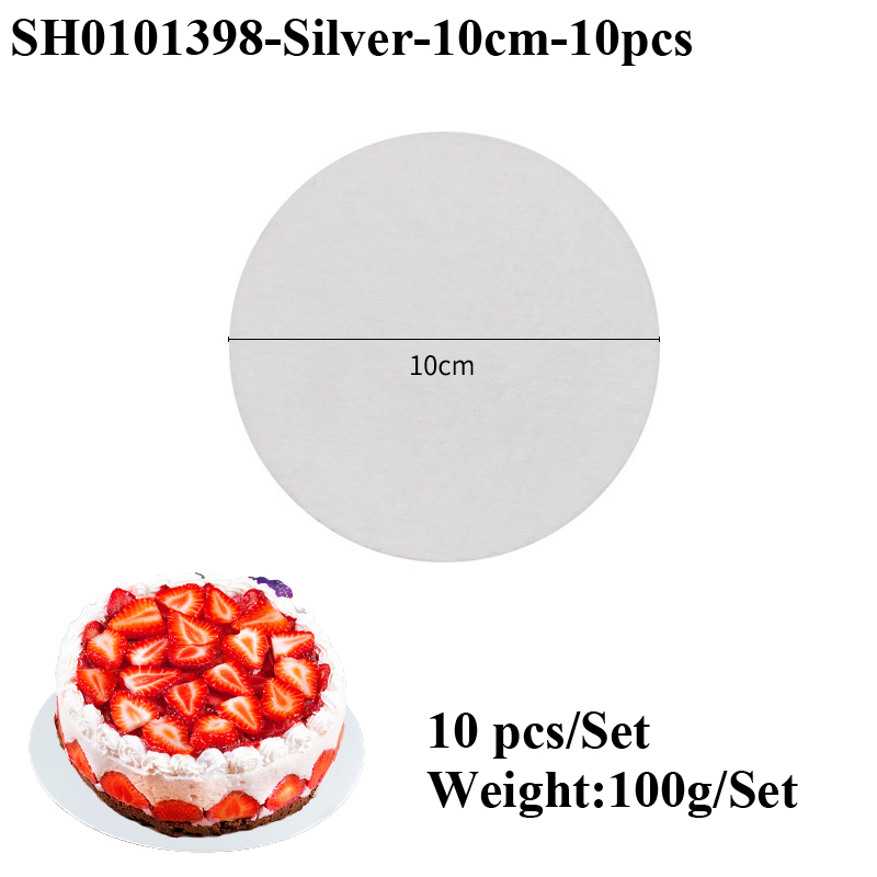 Silvery Coated Round Cake Board Diameter 10-33CM Available Circle Cardboard Base Dessert Tray Mousse Cake Decorating Supplies: Yellow