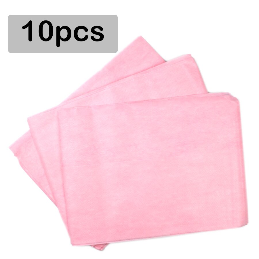 10 Pcs Disposable Bed Sheet Massage Table Sheets Beauty Salon Spa Travel Hotel Thin Thicken Non-woven Fabric Sheet 80x180cm: 10pcs pink