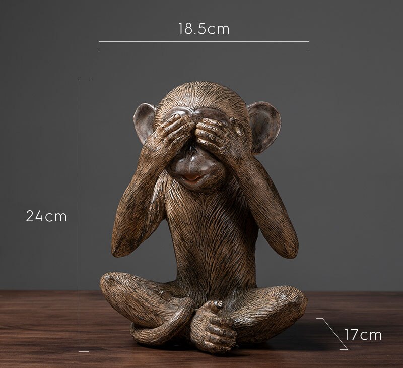 Europees ziet niet, zeg niet kunsthars aap ornamenten huis woonkamer knutselen kantoor decoratie: Niet zien