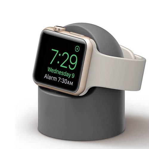 Siliconen Stand Dock Voor Apple Watch 5 4 3 Iwatch 44Mm 42Mm 40Mm 38Mm Siliconen Oplader Houder apple Watch Accessoires: gray