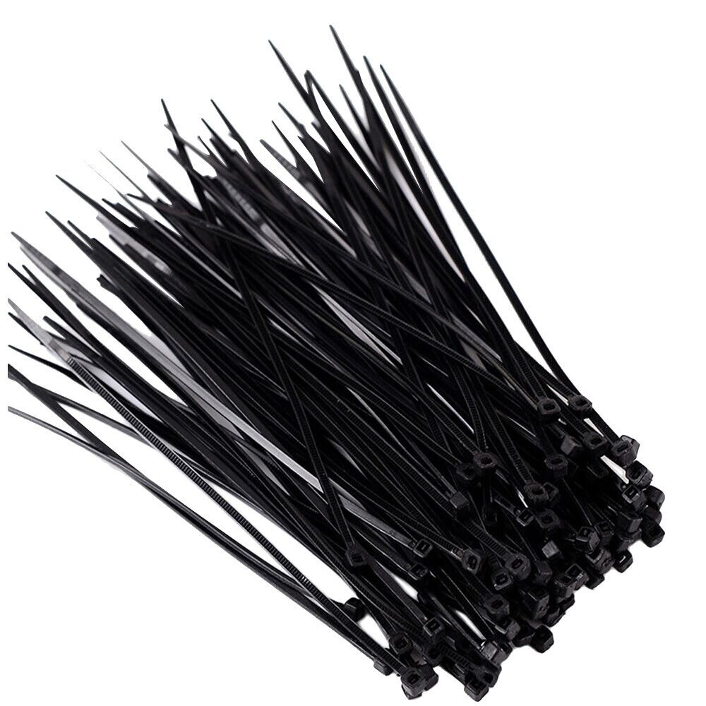 ties 100 Pcs Cable Ties UV Weather Resistant Nylon Resistant Wrap Zip Ties Pack Black: Black(15CM)