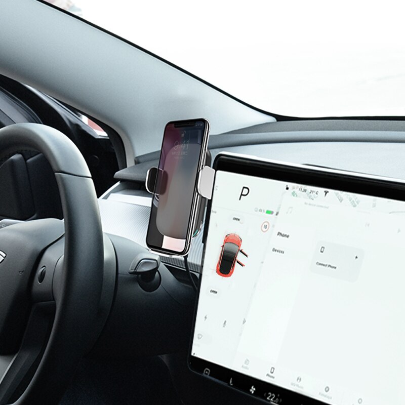For Tesla Model 3 Car Mobile Phone Holder Wireless Charging Storage Glasses Phone Bracket Interior Modification Car Accessories
