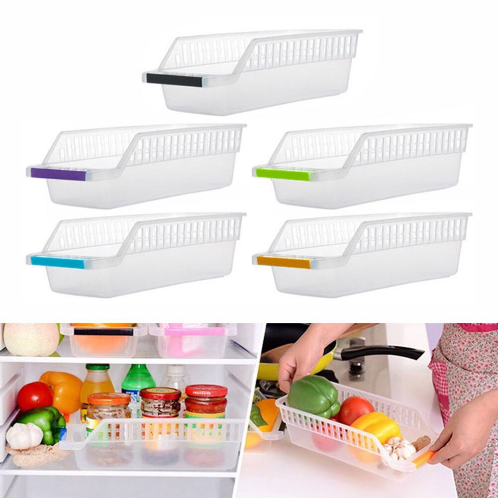 Home Kitchen Fridge Space Saver Organizer Slide Under Shelf Rack Storage Holder Food Container Storage Container: Default Title