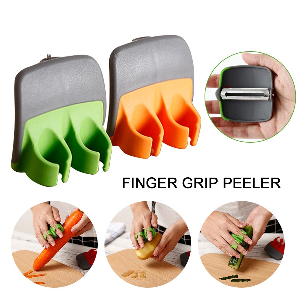 Keuken Dunschiller Met Vinger Grips Voor Peeling Vruchten Aardappel Wortel Komkommer Slicer Groente Shredder Blade Zesters Keukengereedschap