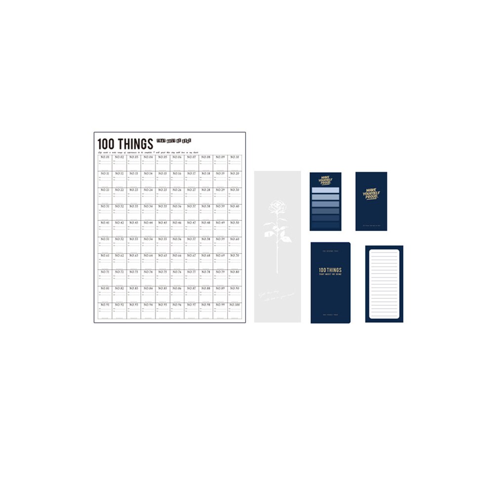 100 Days Planner Set Wall Sticker Work Schedule Record Sheet Notebook Notepad Greeting for Home School (Red)