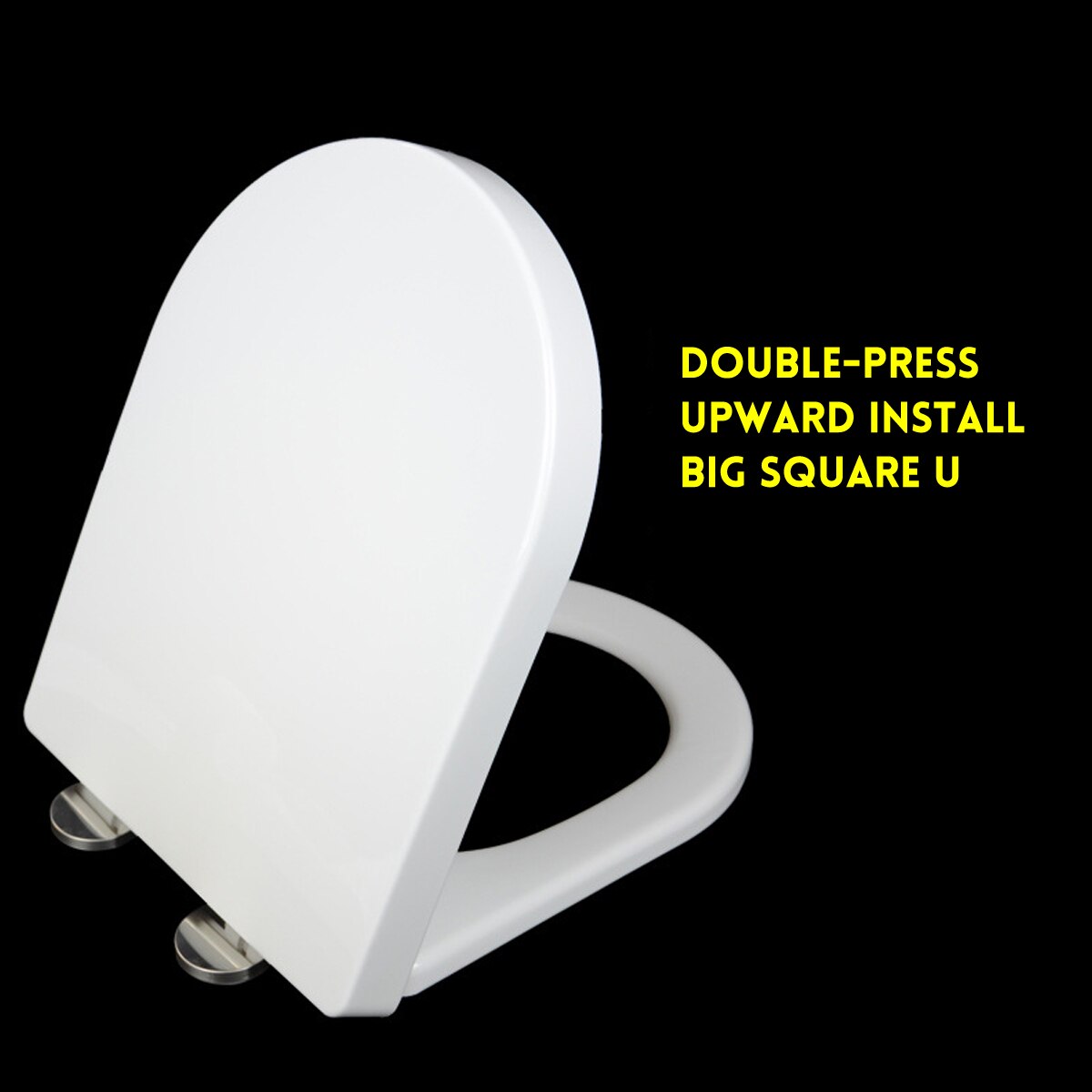1Pcs PP Universal Slow-Close Toilet Seat Lid Cover Set Thicken Replacement Antibacterial Square Round U Type Toilet Seats Cover: A Big Square