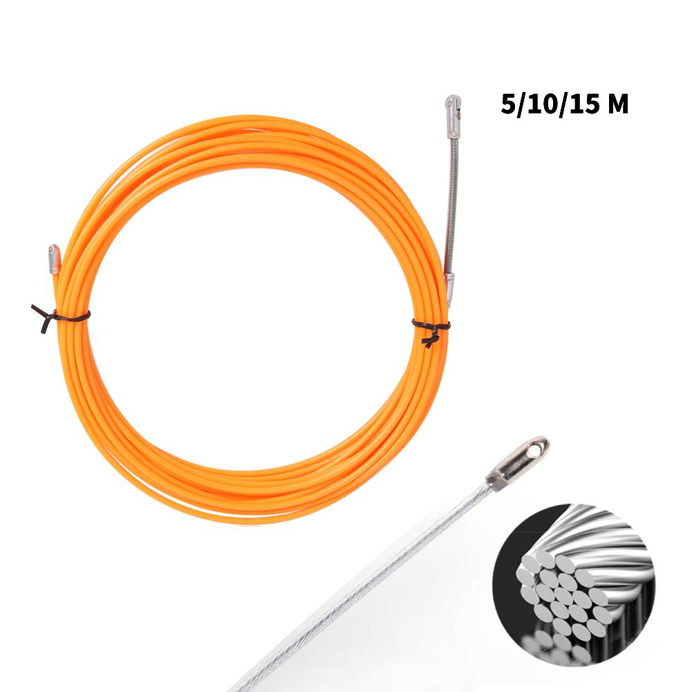 Cable de alambre de acero, dispositivo de guía de plástico, Extractor, conducto, cinta de pescado para electricista, empuje de Cable de fibra de vidrio