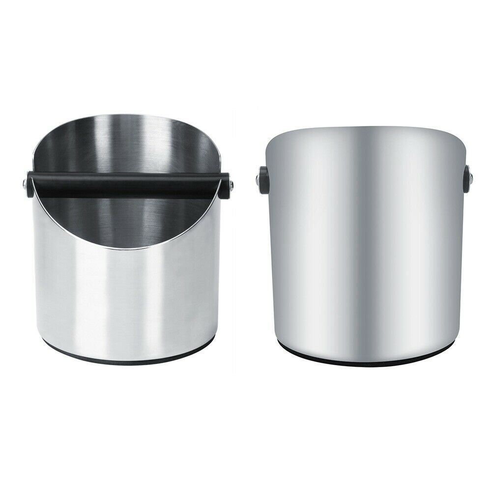 1L/2.1L Stainless Steel Coffee Knock Box Anti slip Coffee Grind Dump Bin Waste Bin with Detachable Knock Bar for Barista