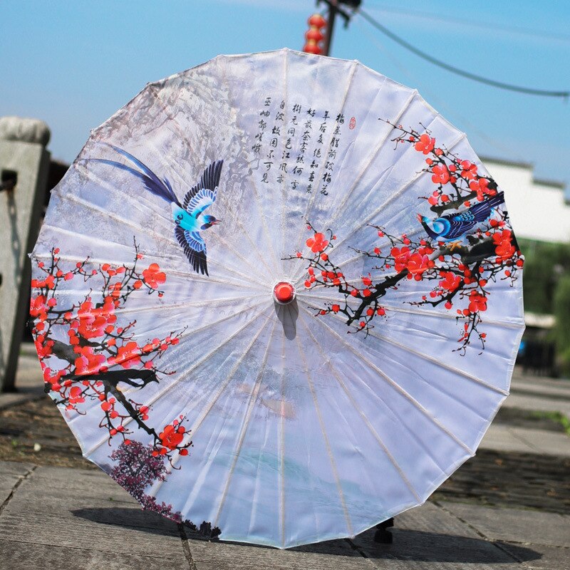 Paraply regn kvinder nedhængt loft dekoration paraply cheongsam antik olieret papir paraply fotografi fotografi parasol: Chimonanthus praecox