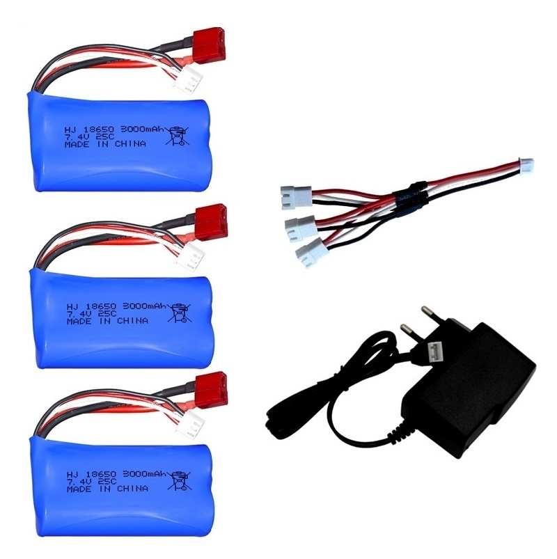 Batterie Pour Wltoys 144001 A959-B A969-B A979-B K929-B 12428 12423 10428 RC Voiture Pièces De Rechange 18650 2S 7.4V 3000mah lipo Batterie: Argent